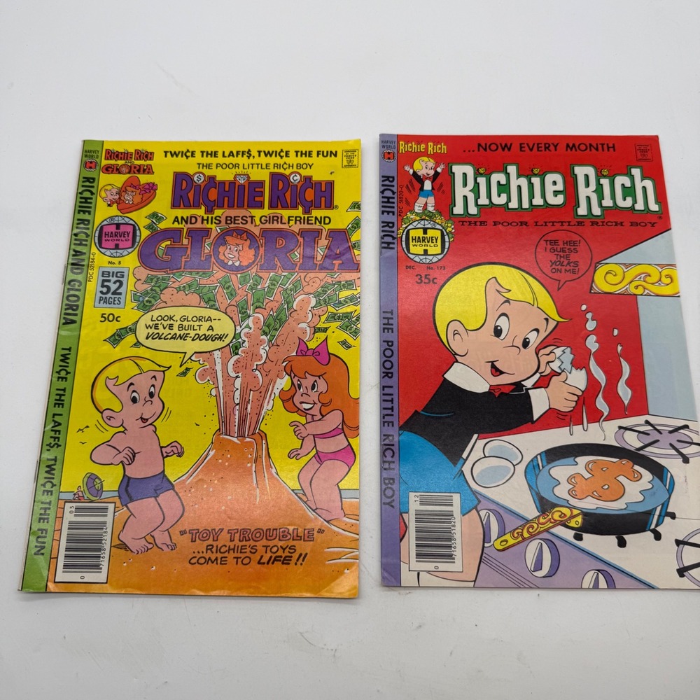 Vintage Richie Rich Comic Book Lot of 2 Harvey World Issue 173 & Gloria No 5